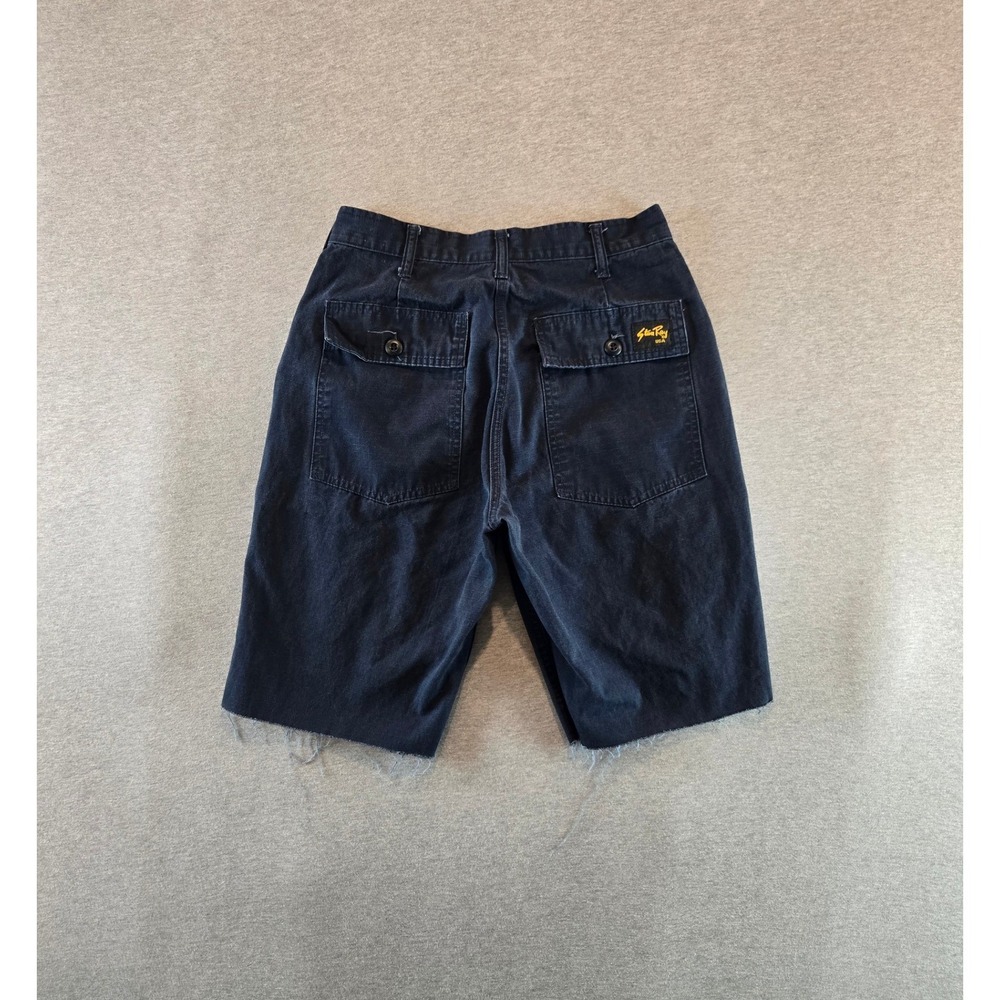 Stan Ray Utility Shorts Mens 28 Navy Ripstop Made In USA Cut Off Fatigue 11in